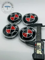 Set Of 4 Black/red Bmw Alloy Wheel Center Caps 68mm, Center Hub Caps For Bmw Cars 68mm - Image 3