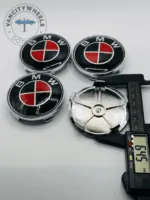 Set Of 4 Black/red Bmw Alloy Wheel Center Caps 68mm, Center Hub Caps For Bmw Cars 68mm - Image 4