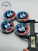 Set Of 4 New Bmw M Power Alloy Wheel Center Caps 56mm, Center Hub Caps Bmw 56mm - Image 2