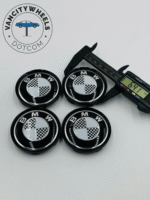 Premium 4Pcs BMW Skull Wheel Center Caps in Varied Sizes and Wheel Cap Base Colors - Image 3