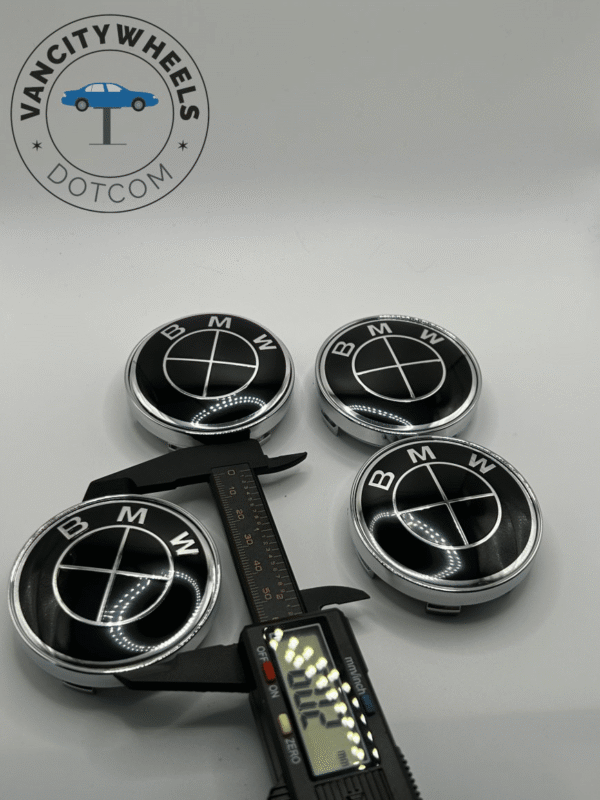 Premium 4Pcs BMW Wheel Center Caps in Varied Sizes and Wheel Cap Base Colors - Image 3