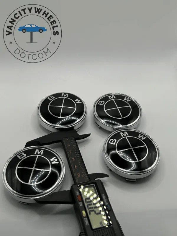 Premium 4Pcs BMW Wheel Center Caps in Varied Sizes and Wheel Cap Base Colors - Image 3