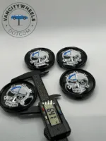 Premium 4Pcs BMW Skull Hood Bonnet Wheel Center Caps in Varied Sizes and Wheel Cap Base Colors - Image 5