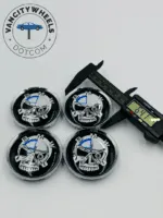 Premium 4Pcs BMW Skull Hood Bonnet Wheel Center Caps in Varied Sizes and Wheel Cap Base Colors - Image 2