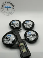 Premium 4Pcs BMW Skull Hood Bonnet Wheel Center Caps in Varied Sizes and Wheel Cap Base Colors - Image 3