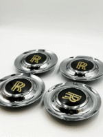 4pcs Chrome/Gold Rolls-Royce Floating Wheel Center Caps, Rolls Royce Elegance with Floating Emblem - Phantom, Ghost, Wraith, Dawn Compatible
