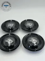 Rolls Royce Ghost Wraith Dawn Wheel Center Caps Black Glosss Bezel (Set of 4)