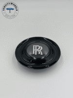 Rolls Royce Ghost Wraith Dawn Wheel Center Caps Black Glosss Bezel (Set of 4)