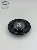 Rolls Royce Ghost Wraith Dawn Wheel Center Caps Black Glosss Bezel (Set of 4)