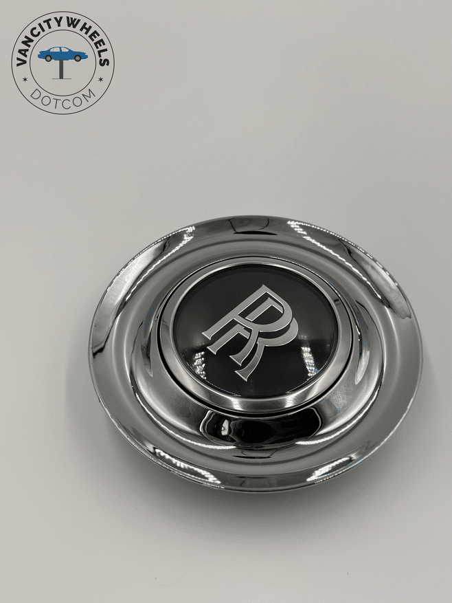 rollsroycefloaterchrome3 Rolls Royce Ghost Wraith Dawn Wheel Center Cap Chrome Bezel - Image 1