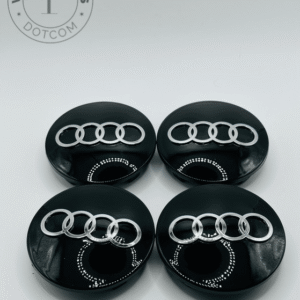 Set of 4 Black AUDI Alloy Wheel Center Caps 68mm, Black Center Hub Caps for AUDI 68mm