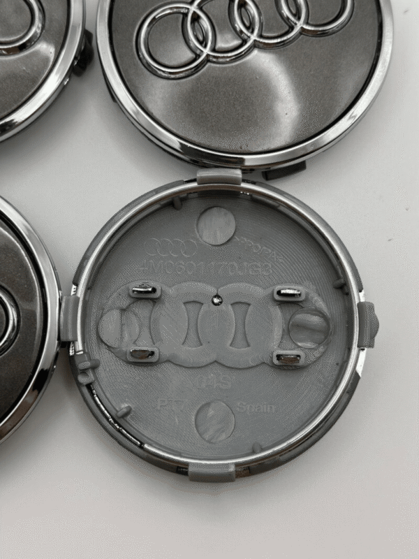 Set of 4 Audi Alloy Wheel Hub Centre Caps – 61mm (Grey Finish) - Image 2