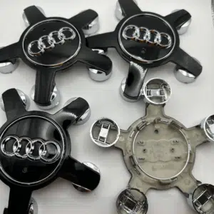 4 Pcs 135mm for AUDI BLACK 8R0601165 Wheel Center Caps Logo Badge Hub Rim Caps