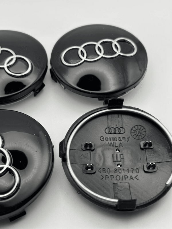 4pcs/set Emblem Wheel Center Cap Logo Badge Cover Car Hub black 60mm For Audi - Image 2