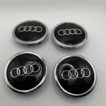 4pcs AUDI Black 69mm Wheel Cover Hub Center Caps Emblems Badges Logo #4B0601170A
