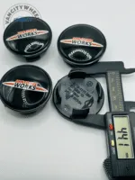 John Cooper Works 54mm Wheel Center Caps - 4pc JCW Black Set 3131171069 - Image 4