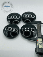 Set of 4 Black AUDI Alloy Wheel Center Caps 68mm, Black Center Hub Caps for AUDI 68mm - Image 2