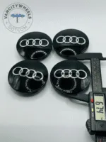 Set of 4 Black AUDI Alloy Wheel Center Caps 68mm, Black Center Hub Caps for AUDI 68mm - Image 2