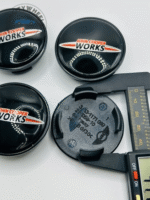 John Cooper Works 54mm Wheel Center Caps - 4pc JCW Black Set 3131171069 - Image 3