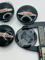 John Cooper Works 54mm Wheel Center Caps - 4pc JCW Black Set 3131171069 - Image 3