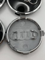 Set Of 4 BLACK Audi Alloy Wheel Hub Centre Caps 61mm - Image 3