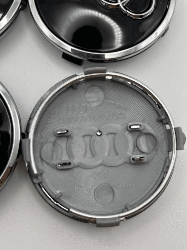 Set Of 4 BLACK Audi Alloy Wheel Hub Centre Caps 61mm - Image 3