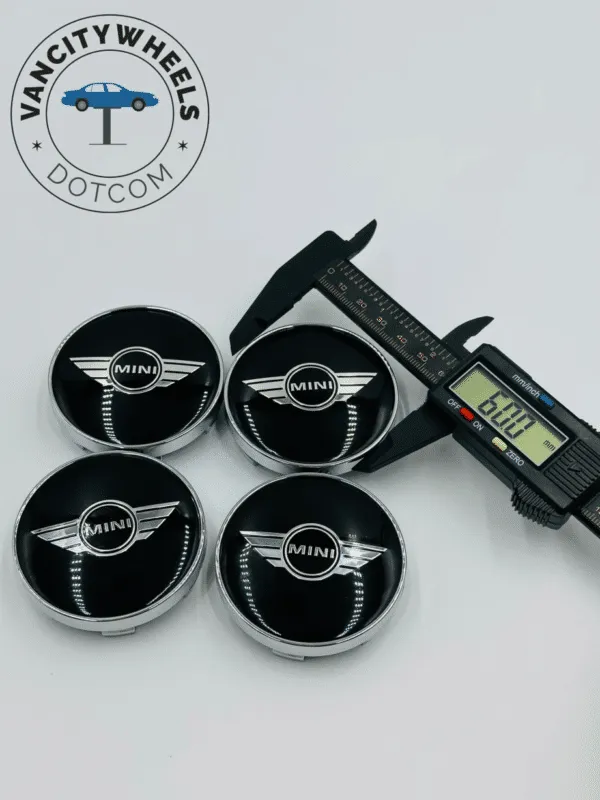 Premium 4Pcs Mini Cooper Wheel Center Caps in Varied Sizes & Wheel Cap Base Colors - Image 3