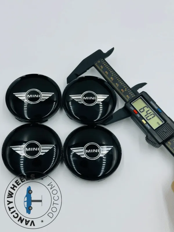 Premium 4Pcs Mini Cooper Wheel Center Caps in Varied Sizes & Wheel Cap Base Colors - Image 2