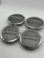 Set of 4 Audi Alloy Wheel Hub Centre Caps – 61mm (Grey Finish) - Image 3