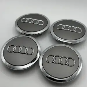 69MM Set Of 4 For AUDI Grey Rim Cover Hub Wheel Center Caps Emblem 4B0601170A