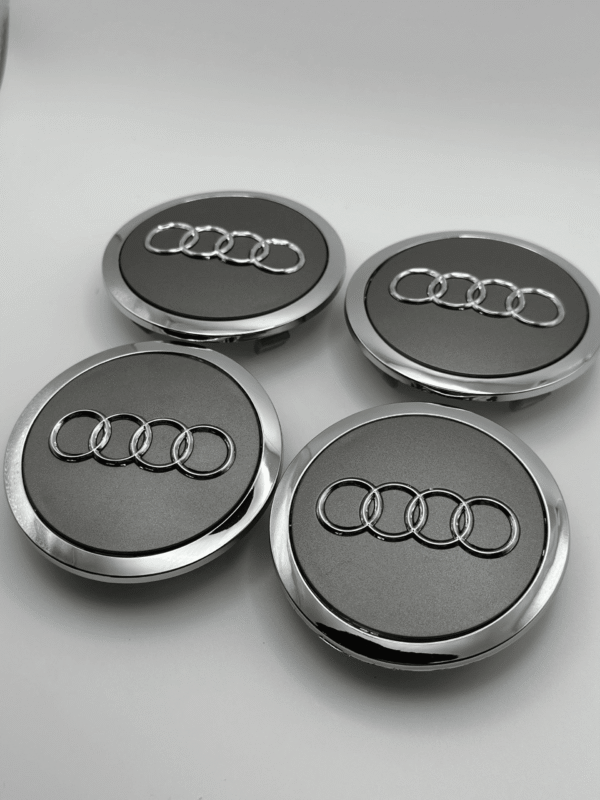 Set of 4 Audi Alloy Wheel Hub Centre Caps – 61mm (Grey Finish) - Image 3