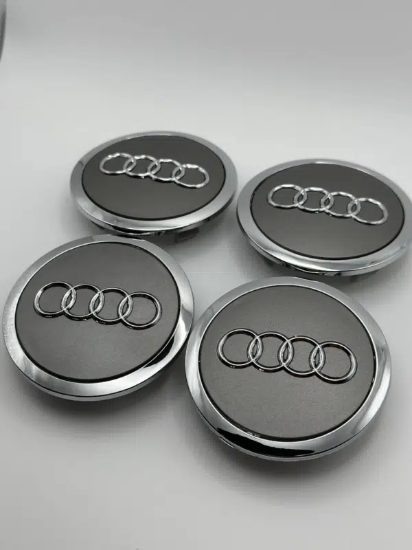 Set of 4 Audi Alloy Wheel Hub Centre Caps – 61mm (Grey Finish) - Image 3
