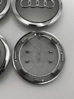 69MM Set Of 4 For AUDI Grey Rim Cover Hub Wheel Center Caps Emblem 4B0601170A - Image 2