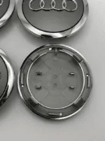 69MM Set Of 4 For AUDI Grey Rim Cover Hub Wheel Center Caps Emblem 4B0601170A - Image 2