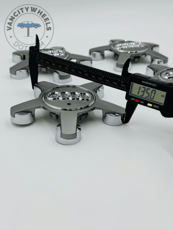 Set of 4 Grey AUDI Alloy Wheel Center Caps 135mm, Grey Center Hub Caps for AUDI 135mm - Image 4