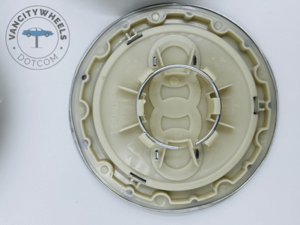 Set of 4 Silver & Black 146mm AUDI Alloy Wheel Center Caps – OEM Fit Grey Hub Caps - Image 3