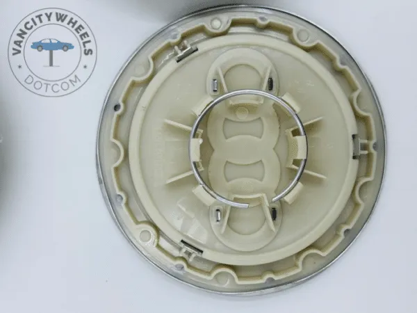 Set of 4 Silver & Black 146mm AUDI Alloy Wheel Center Caps – OEM Fit Grey Hub Caps - Image 3