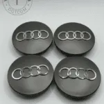 Set of 4 Grey AUDI Alloy Wheel Center Caps 68mm, Grey Center Hub Caps for AUDI 68mm