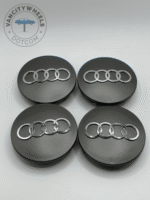 Set of 4 Grey AUDI Alloy Wheel Center Caps 68mm, Grey Center Hub Caps for AUDI 68mm