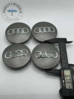 Set of 4 Grey AUDI Alloy Wheel Center Caps 68mm, Grey Center Hub Caps for AUDI 68mm - Image 4