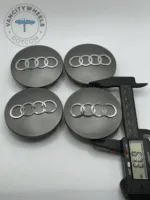 Set of 4 Grey AUDI Alloy Wheel Center Caps 68mm, Grey Center Hub Caps for AUDI 68mm - Image 4