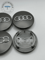 Set of 4 Grey AUDI Alloy Wheel Center Caps 68mm, Grey Center Hub Caps for AUDI 68mm - Image 3