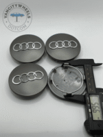 Set of 4 Grey AUDI Alloy Wheel Center Caps 68mm, Grey Center Hub Caps for AUDI 68mm - Image 2