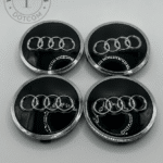 Audi 61mm Black Wheel Center Caps