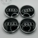 Audi 61mm Black Wheel Center Caps