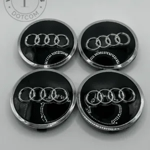 Audi 61mm Black Wheel Center Caps