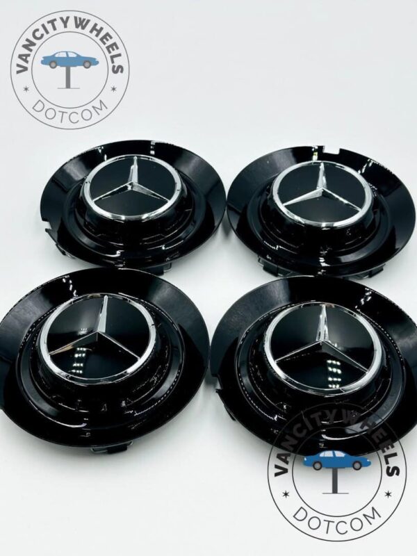 Mercedes Benz 146mm Black Center Caps (C-1028 17028) (Set of 4) - Image 3