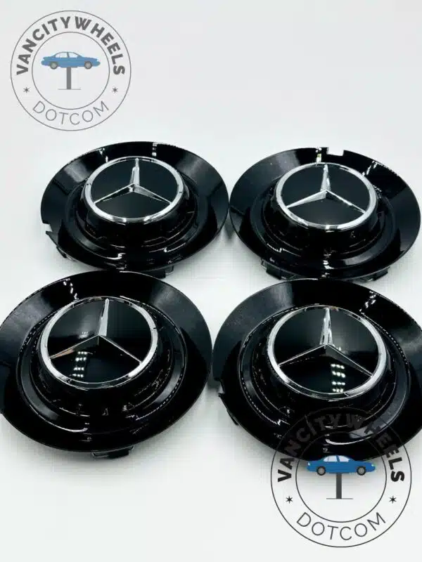 Mercedes Benz 146mm Black Center Caps (C-1028 17028) (Set of 4) - Image 3