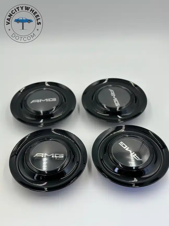 amgfloaterblack Mercedes AMG Spinning Wheel Center Caps