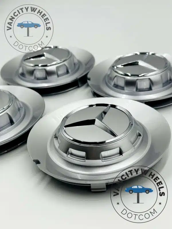 147mm Mercedes Center Caps Chrome BC383 TY006 Fitment (Set of 4) - Image 2